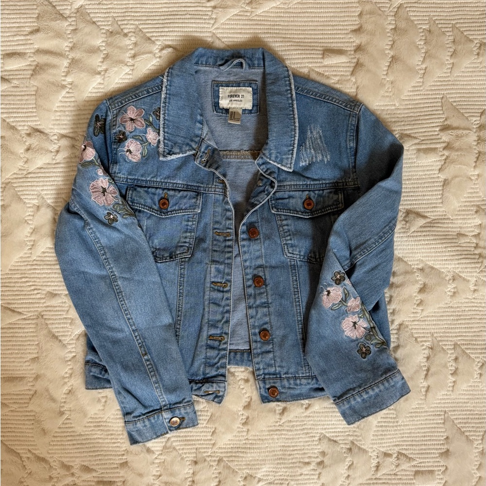 Jean Jacket with floral detailing